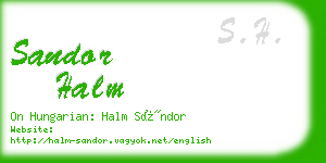 sandor halm business card